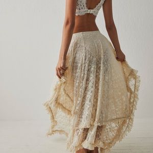 Cream Lace Maxi Skirt
